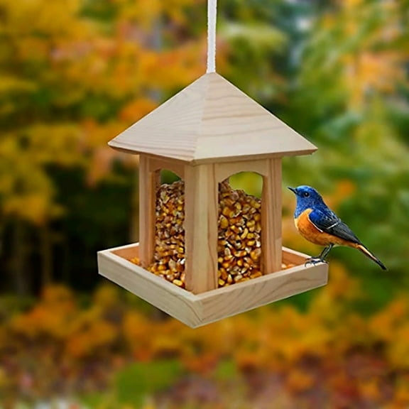AZXY Bird Feeders Clearance,Hopper Feeder,Bird House Craft,Wooden Birdhouse for Outdoor Garden Yard Decoration