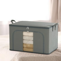 AZXY Blanket Storage Containers,Storage Bags for Clothes with Zipper,Closet Organizer Bins Fabric Folding,Foldable Stackable Blanket Containers for Large Blankets