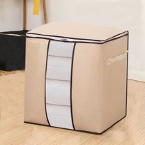 AZXY Blanket Storage Containers,Storage Bags for Clothes with Zipper,Closet Organizer Bins Fabric Folding,Stackable Blanket Containers for Large Blankets Space Saving