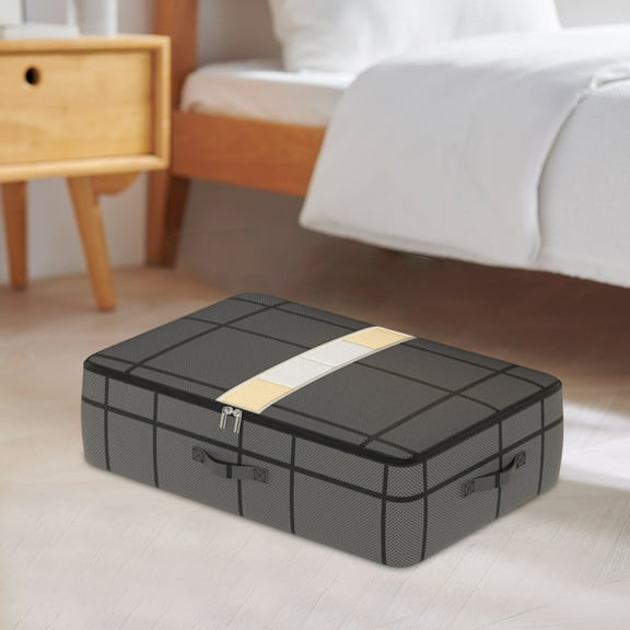 AZXY Blanket Storage Containers,Storage Bags for Clothes with Zipper,Closet Organizer Bins Fabric Folding,Stackable Clothing Storage Under Bed