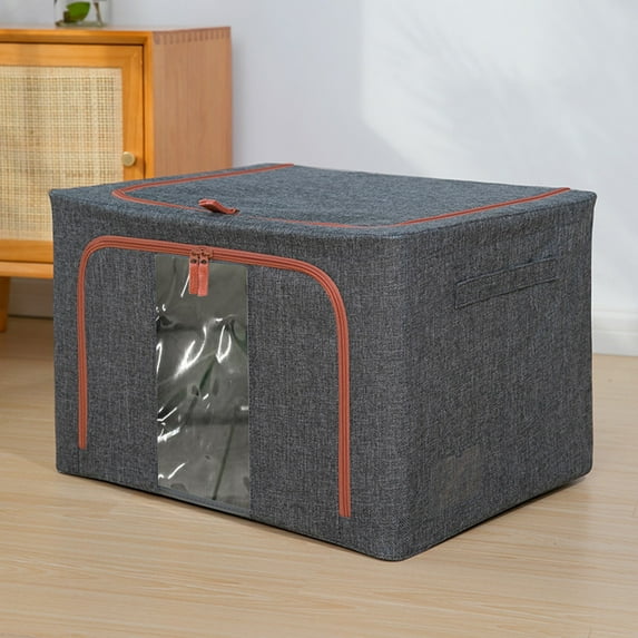 AZXY Blanket Storage Containers,Storage Bags for Clothes with Zipper,Closet Organizer Bins,Stackable Blanket Containers for Large Blankets