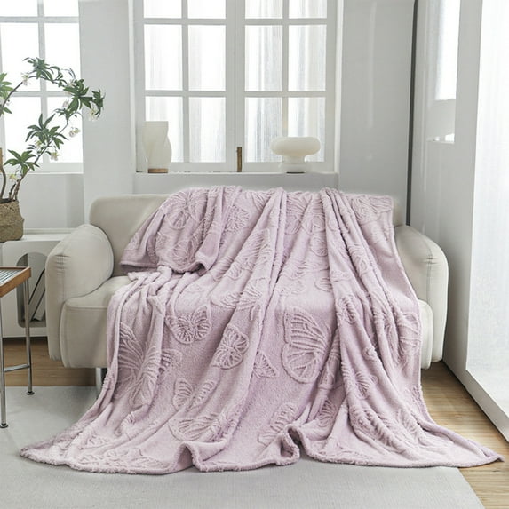 AZXY Blankets for Beds,Plush Throw Blanket,Blankets and Throws Clearance In Store,Soft Fuzzy Small Throw Blanket for Sofa Couch Purple