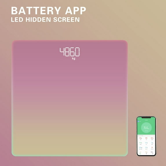 AZXY Body Fat Scale,Smart Scale for Body Weight,Body Composition Scales,Bluetooth Digital Bathroom Scales 500lbs on Clearance,Purple