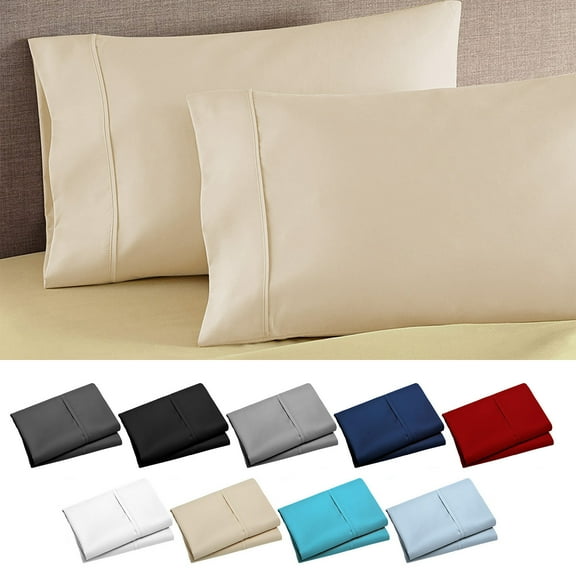 AZXY Brushed Microfiber Pillowcases, King Pillow Cases Set of 2, Soft Breathable Pillowcase with Envelope Closure, Solid Color, Lightweight, Shrinkage and Fade Resistants, 20"x36"
