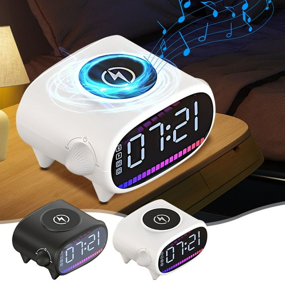 AZXY Charging Station,Charging Station for Multiple Devices,Wireless Charging Station,Clock Lamp With Phone Charger Station Compatible for Apple Android,Desk Adjustable Magnetic Fast Charger Stand