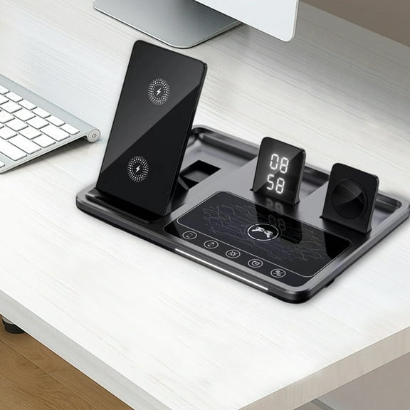 AZXY Charging Station,Charging Station for Multiple Devices,Wireless Charging Station,Watch Phone Charger Station Compatible for Apple Android,Desk Adjustable Magnetic Fast Charger Stand