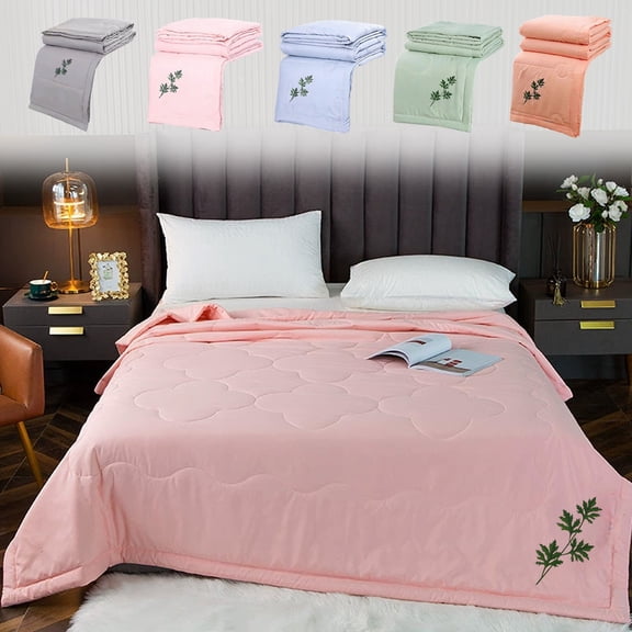 AZXY Chinese Mugwort Summer Quilt, Queen Size Lightweight Air Conditioner Quilt, Breathable Insect Repellent Bedspread for Bedroom Travel Use