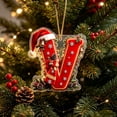 thumbnail image 1 of AZXY Christmas Letter Ornament, Acrylic Hanging Pendant Xmas Alphabet for Christmas Initial Ornament, Christmas Tree Decoration Hanging Pendant Xmas Gifts for Family (V), 1 of 7