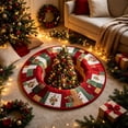thumbnail image 1 of AZXY Christmas Decorations 3D Christmas Tree Round Rug, Visual Illusion Crystal Velvet Floor Mat, Holiday Circular Area Rug for Entryway Living Room Bedroom Indoor Xmas Home Party Tabletop Decor, 1 of 6