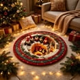 thumbnail image 1 of AZXY Christmas Decorations 3D Gnome Round Rug, Visual Illusion Crystal Velvet Floor Mat, Holiday Circular Area Rug for Entryway Living Room Bedroom Indoor Xmas Home Party Tabletop Decor, 1 of 6