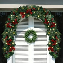 sruoe Christmas Garland, Garland Christmas, Christmas Tree Garland, Prelit Christmas Garland, Christmas Outdoor Garland, Indoor Christmas Garland 8.8 ft for Christmas.