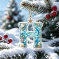 thumbnail image 1 of AZXY Christmas Ocean Themed Letter Acrylic Hanging Ornament, Seaside Snowflake Alphabet Pendant, Home Christmas Decorations, Personalized Holiday Keepsake for Xmas Tree Wreath Window, H, 1 of 7