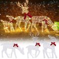 thumbnail image 1 of AZXY Christmas Outdoor Decorations, 3PCS Vintage Luminous Deer Metal Outdoor Christmas Decorations for Garden, Yard, Holiday, Lawn, 1 of 9