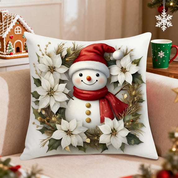 AZXY Christmas Pillow Cover, Pillow Cover, Christmas Pillow Case, Outdoor Christmas Pillow Cover, 17*17inch Christmas Pillow Sham for Christmas decoration.