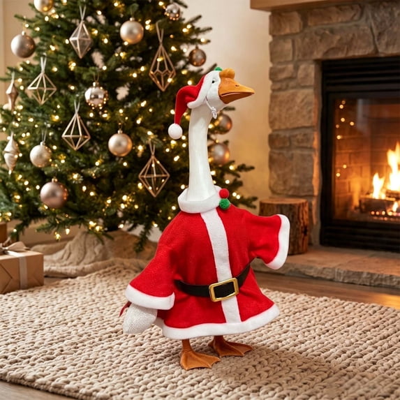 AZXY Christmas Porch Goose Outfits, Porch Goose Clothes, 23 Inch Goose Costume Dress for Cement & Plastic Porch Goose Statue, Duck Clothes, Outdoor Yard Lawn Patio Garden Porch Statue Decor