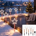 thumbnail image 1 of AZXY Christmas Solar Stake Lights, 5-Pack Star LED Pathway Lights, 6.56 FT Length Waterproof Auto On Off Solar Christmas Decorations, Outdoor Garden Landscape Lighting for Lawn Patio Walkway Yard, 1 of 7