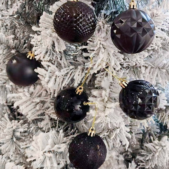 AZXY Christmas Tree Ornaments Balls Clearance Black Christmas Tree Decorations Hanging Plastic Xmas Decor Shatterproof for Bedroom Holiday