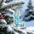 thumbnail image 1 of AZXY Christmas Winter Seaside Alphabet Tree Hanging Decor, Blue Wave Shell Letter Acrylic Suncatcher, Home Christmas Decorations, Custom Initial Holiday Pendant for Front Door Garland Mantel, L, 1 of 7