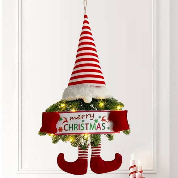 AZXY Christmas Wreaths With Lights,Christmas Wreath Decorations,Pre-Lit Christmas Wreath,Home Hanging Wall Decor Garland