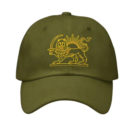 AZXY Classic Lion Sun Embroidered Patriotic Baseball Cap, Water Repellent & Lightweight Headwear for Outdoor Activities and Daily Casual Wear, Army Green