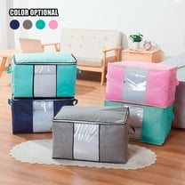 AZXY Closet Organizer Bins,Storage Containers for Clothes,Blanket Storage Bags,Foldable Large Blanket Container for Living Room with Lids Handle Clearance
