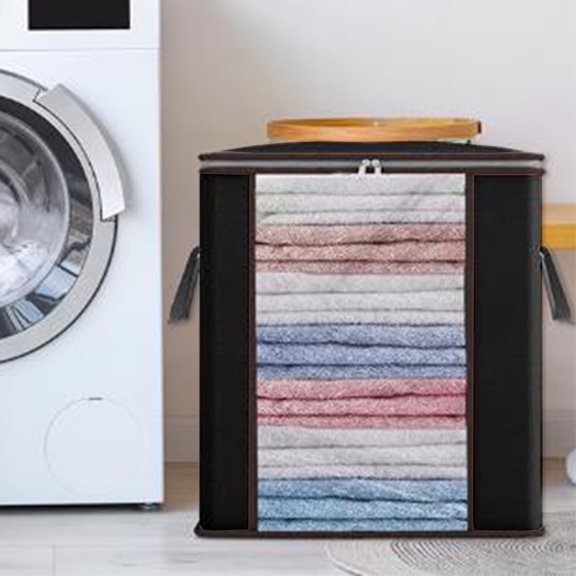 AZXY Clothes Storage Containers Clearance,Blanket Organizers and Storage,Closet Organizer Bins,Stackable Clear Heavy Duty Large Blanket Bags with Zipper for Bedroom Living Room Quilt