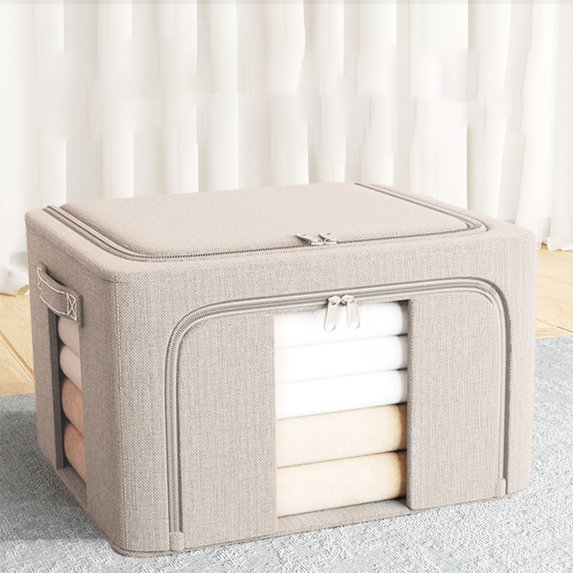 AZXY Clothes Storage Containers Clearance,Closet Organizer Bins,Blanket Organizers and Storage,Stackable Clear Heavy Duty Large Blanket Bags with Zipper Clear Window