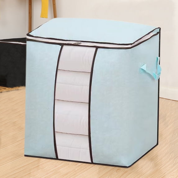 AZXY Clothes Storage Containers Clearance,Closet Organizer Bins,Stackable Clear Heavy Duty Large Blanket Bags with Zipper,Blanket Organizers and Storage