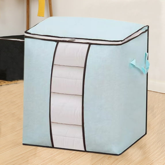 AZXY Clothes Storage Containers Clearance,Closet Organizer Bins,Stackable Clear Heavy Duty Large Blanket Bags with Zipper,Blanket Organizers and Storage