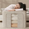 thumbnail image 1 of AZXY Clothes Storage Containers for Shelf,Blanket Storage Bags,Closet Organizer Bins,Foldable Large Blanket Container for Living Room with Lids Handle Clearance,Clothes Storage Box,40*30*20cm, 1 of 9