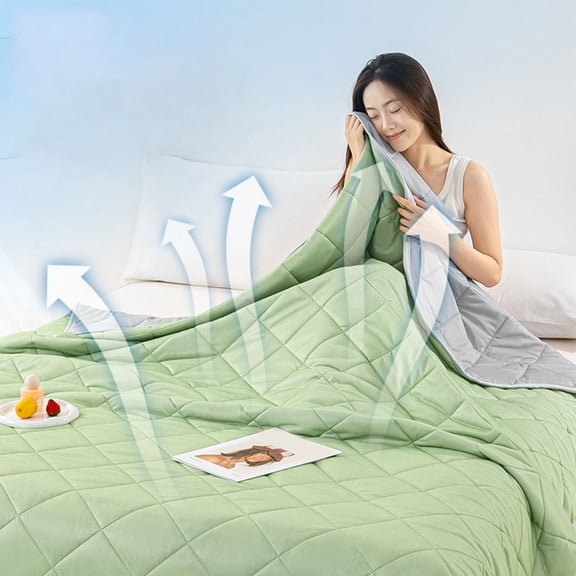 AZXY Cooling Blanket,Cooling Comforter Queen,Washable Summer Quilt,Light Weight Comforters On Clearance,Green Queen