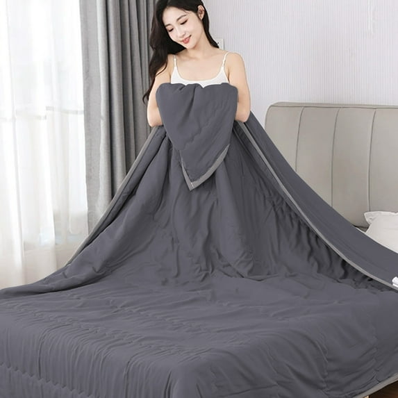 AZXY Cooling Blanket,Summer Comforter Full,Washable Lightweight Quilt,Cooling Blanket for Hot Sleepers Beds,Gray Full
