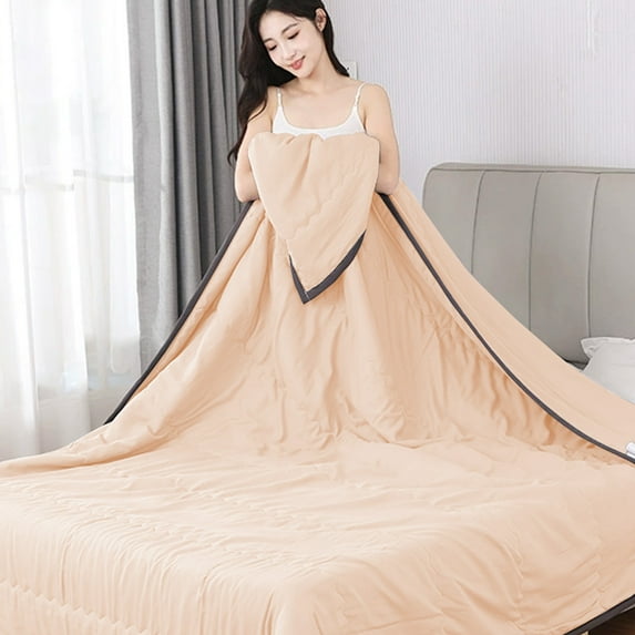 AZXY Cooling Comforter,Cooling Blankets Full,Summer Comforter Lightweight,Cooling Blanket for Hot Sleepers,Khaki Full