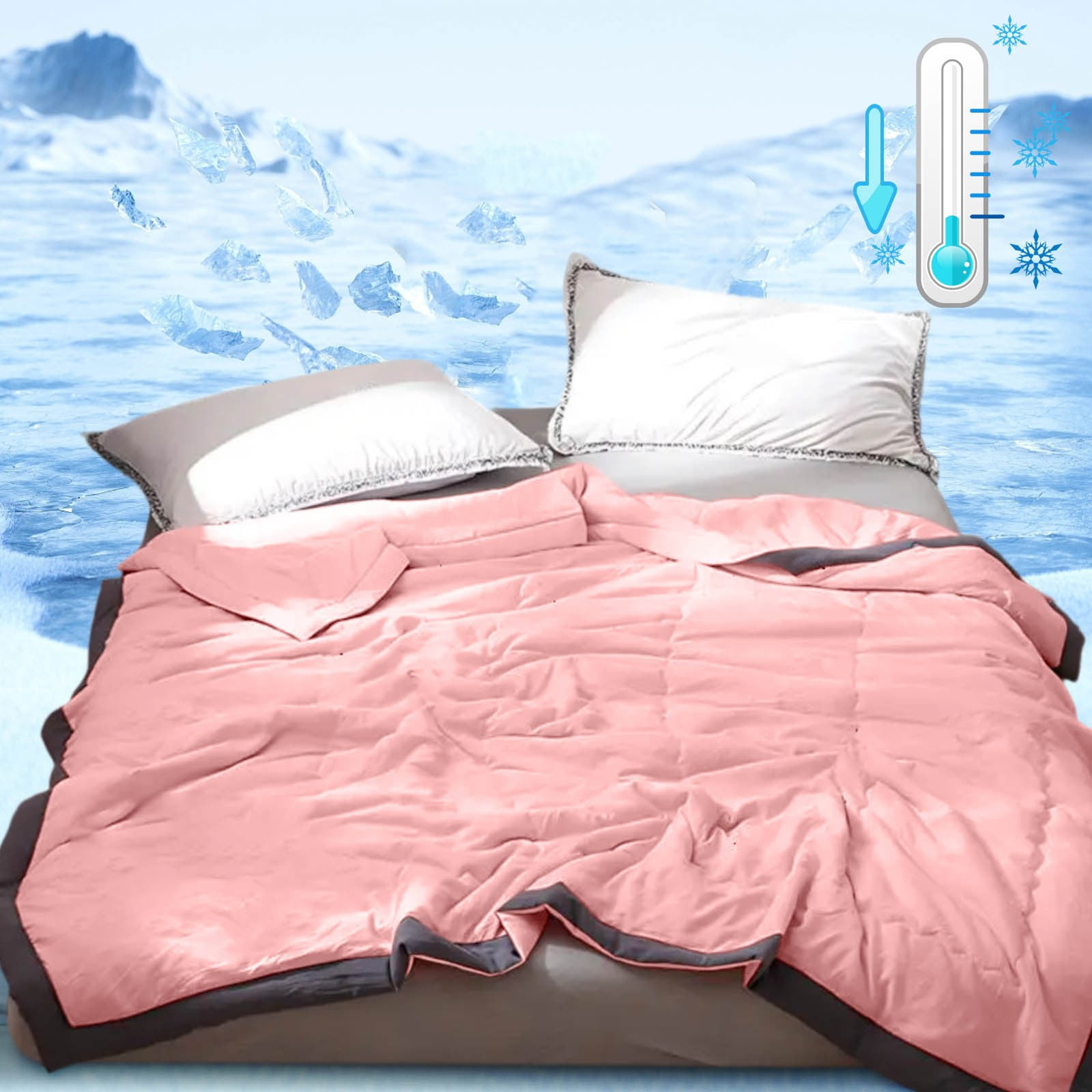 AZXY Cooling Comforter,Quilts for Crib/Toddler Bed,Breathable Stain Protection Summer Quilt Queen Size,Lightweight Cotton Quilt for Hot Sleepers,100x140cm,Pink