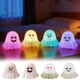 thumbnail image 1 of AZXY Cute Ghost Silicone LED Night Light, 7 Color Changing Rechargeable Lamp, Touch Control Bedside Light for Bedroom Office Desk, Halloween Decorative Gift, 1 of 7