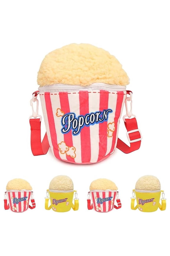 Cute Popcorn Shaped Mini Backpack, Soft Cloth Fabric Lightweight Casual Daily Use Backpack for Unisex Adults