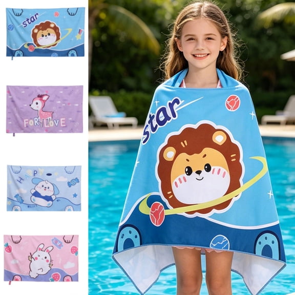 AZXY Cute Puppy Print Microfiber Beach Towel, Sand Resistant Quick Drying Absorbent Towel for Beach, Pool and Camping, Light Blue