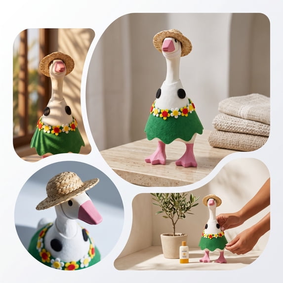 AZXY Desk Porch Goose Outfit, Fits 7‑Inch Porch Goose Figurine, Goose Clothes for Cement Small Goose, Goose Clothing Accessory, Versatile Seasonal Indoor Decor for Tabletop Home Shelf
