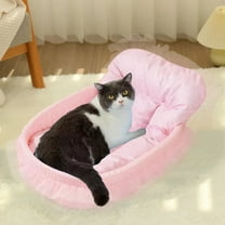 AZXY Dog Beds for Large Dogs,Donut Dog Bed,Pet Beds for Cats,Indestructible Washable Chew Proof Comfort Cat Bed Small Crate Pink