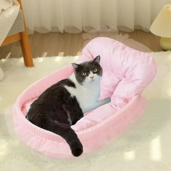 AZXY Dog Beds for Large Dogs,Donut Dog Bed,Pet Beds for Cats,Indestructible Washable Chew Proof Comfort Cat Bed Small Crate Pink