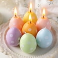 thumbnail image 1 of AZXY Easter Decorations, Orange Polka Dot Egg-Shaped Candle, Spring Tabletop Ornament for Home Kitchen Garden Party Supplies Indoor Outdoor Room Decor, 1 of 7