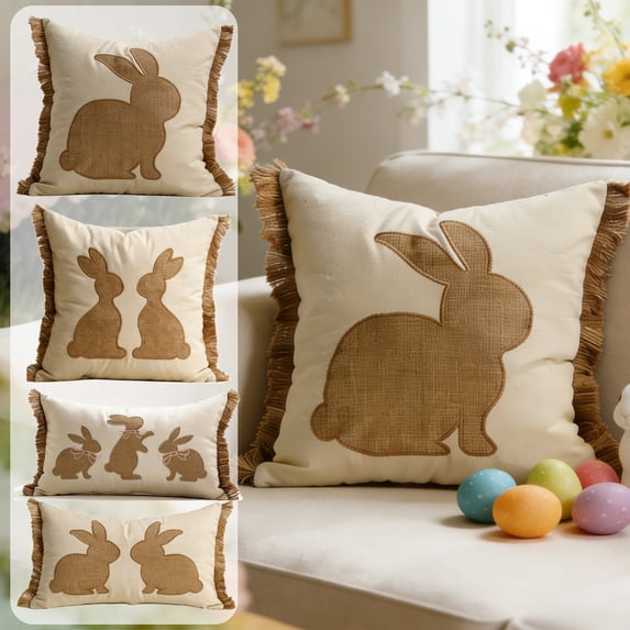AZXY Easter Decorative Throw Pillow Covers 18x18, Soft Polyester Fabric Square Pillow Case, Farmhouse Outdoor Cushion Cover for Couch Sofa Bed Car Spring Easter Home Decor