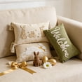 thumbnail image 1 of AZXY Easter Lumbar Throw Pillow Cover 12x20, Decorative Bunny Tufted Embroidered Pillowcase, Soft Polyester Farmhouse Pillow Cover for Couch Sofa Living Room Bedroom Spring Easter Home Decor, Green, 1 of 7