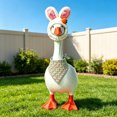 thumbnail image 1 of AZXY Easter Porch Goose Outfit, Plush Fuzzy Bunny Ear Hat with Carrot Decoration Set,Goose Costume for 23 Inch Cement Plastic Lawn Goose Statue, Easter Spring Decor, Outdoor Yard Garden Home Decor, 1 of 5
