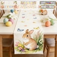 thumbnail image 1 of AZXY Easter Table Runner 14"x72" Table Runner with Watercolor Bunny Butterfly Floral Design, Spring Easter Table Decorations for Home Kitchen Dining Coffee Table Easter Party Decor, 1 of 7