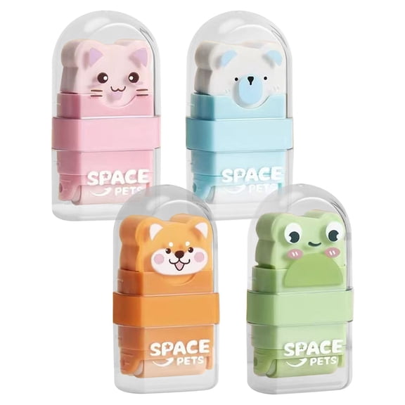 AZXY Erasers, Random Style Cartoon Animal Rolling Erasers For Pencils, Line Correction Block Eraser For Back to Study, Office & Daily Use