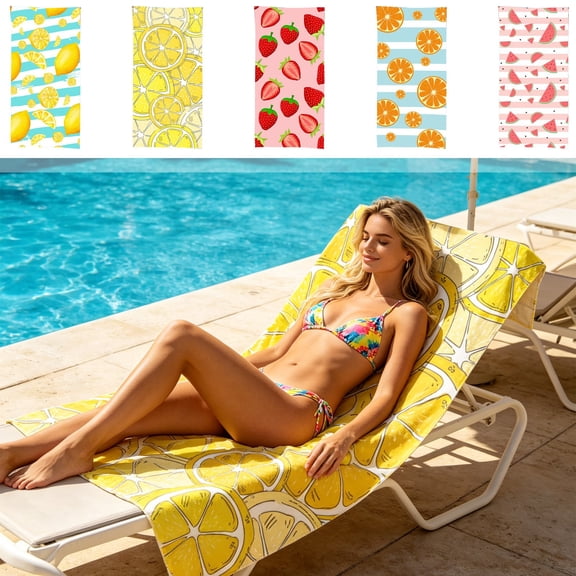 AZXY Fashion Summer Fruit Printed Enlarged Microfiber Beach Towel, Sandproof Quick Drying Soft Multi-Purpose Bath Towel for Beach Leisure Daily Sports and Vacation Trip