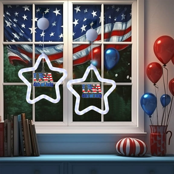AZXY Fourth of July Decoration,4th of July Lights,Patriotic Lights,Window Lights Red White and Blue Light Independence Day Decor