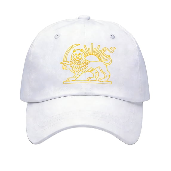 AZXY Fresh Lion Sun Embroidered Patriotic Baseball Cap, All-Round Breathable & Lightweight Headwear for Festival Celebrations and Daily Outings, White