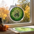 thumbnail image 1 of AZXY Halloween Decorations Witchy Suncatcher Window Hanging, Gradient Green Spider Web Black Spider Faux Stained Glass Acrylic Ornaments, Gothic Wall Decor Gifts for Office Halloween Party Decor, 1 of 7